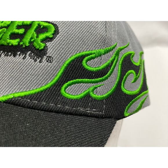 Grave Digger Monster Truck Racing Vintage Snap Back Hat Gray with flames - Picture 6 of 10